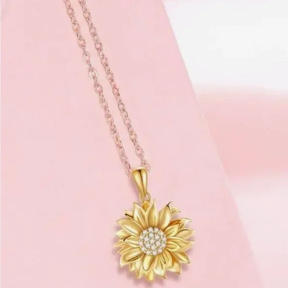 Sunflower Gold Plated Necklace by Grathia Cero - Picture 2 of 3